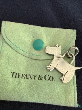 Authentic Tiffany & Co. Sterling Silver Retired Scottie Dog Charm with Pouch 925